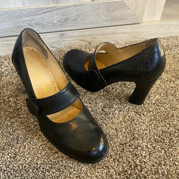 Antonio Melani Black Block Heel Mary Jane’s 6 - Picture 5 of 11